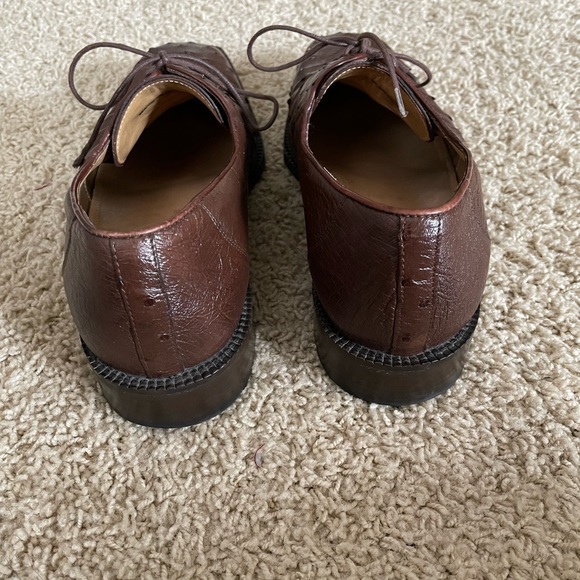 Studio Belvedere Full Quill Ostrich Leather Oxford Dress Shoes - Size 10.5 - Picture 4 of 16